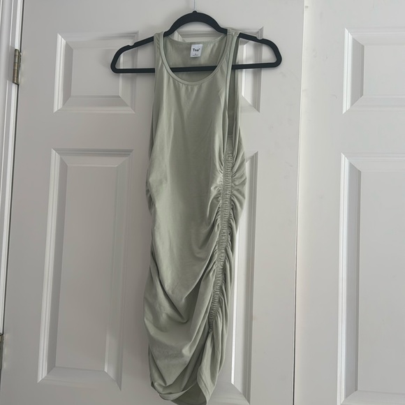 NWOT Aritzia Tna CHILL MALIBU DRESS Sage Green Sz M - Picture 3 of 5